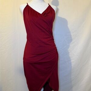 VIVOSKY Women's Sleeveless Wrap Dress – Red – Size M
